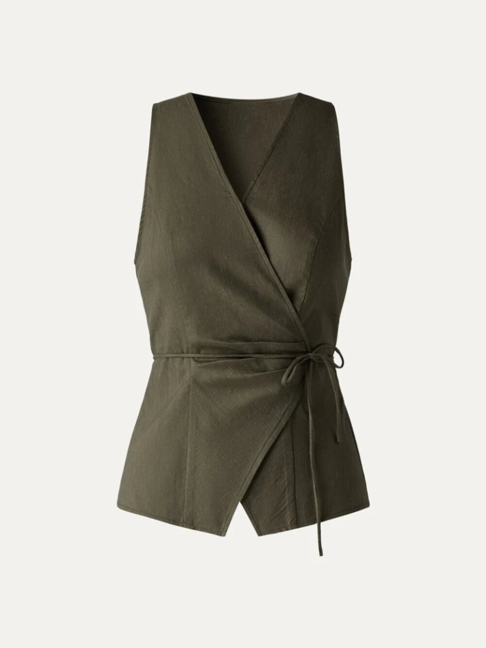 NWOT OGL Linen Wrap Tie Top Olive Green XS